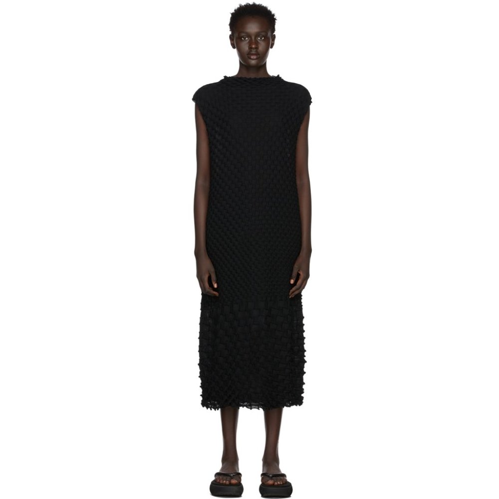 ISSEY MIYAKE Wool Shell Knit Long Dress